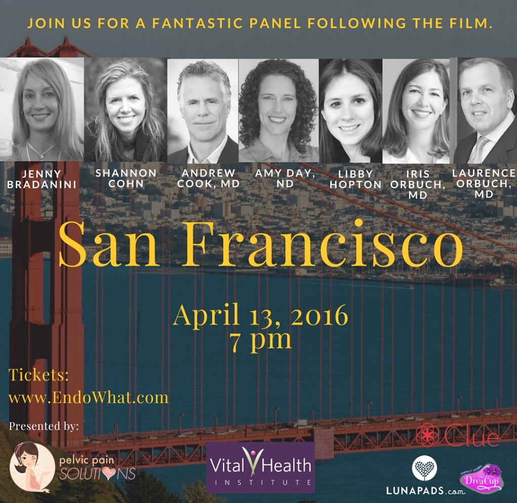 Please join us for the Endo What? West Coast Premier on April 13th in San Francisco